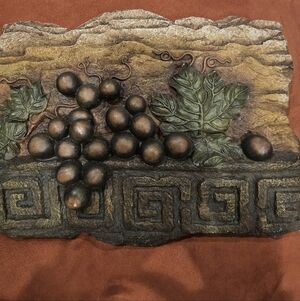 Decorative Wall Plaque with Grapes and Leaves By Decoline